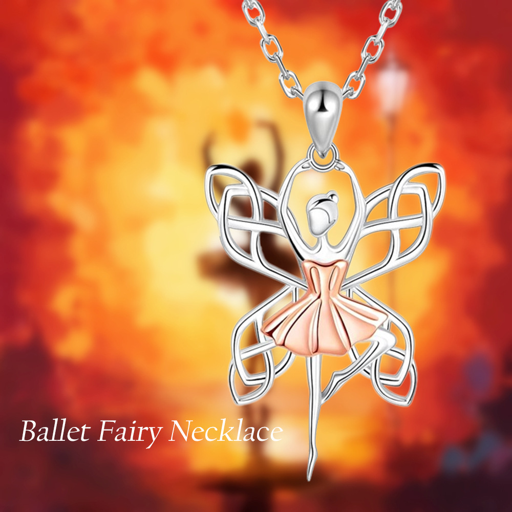 Ballet fee hanger ketting voor dames elegant minimalistisch sieraad_voghion.com