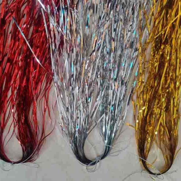 宠物玩具彩金色流苏排须丝深天蓝铝箔纸珍珠白响纸聚酯瓷白膜