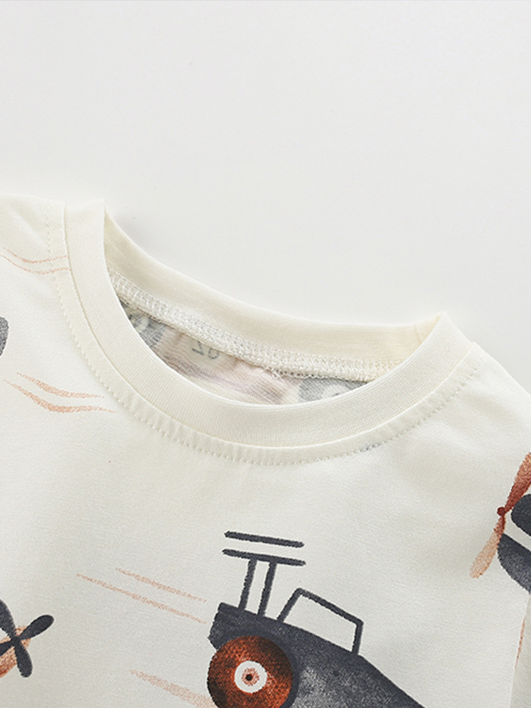 Malwee ropa para niños de verano nuevo estilo de manga corta Europa y los Estados Unidos niños de cuello redondo pantalones casuales para niños dos conjuntos