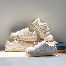 蓓尔魔术贴德训鞋女2024秋季新款百搭女学生小众设计潮款小白鞋