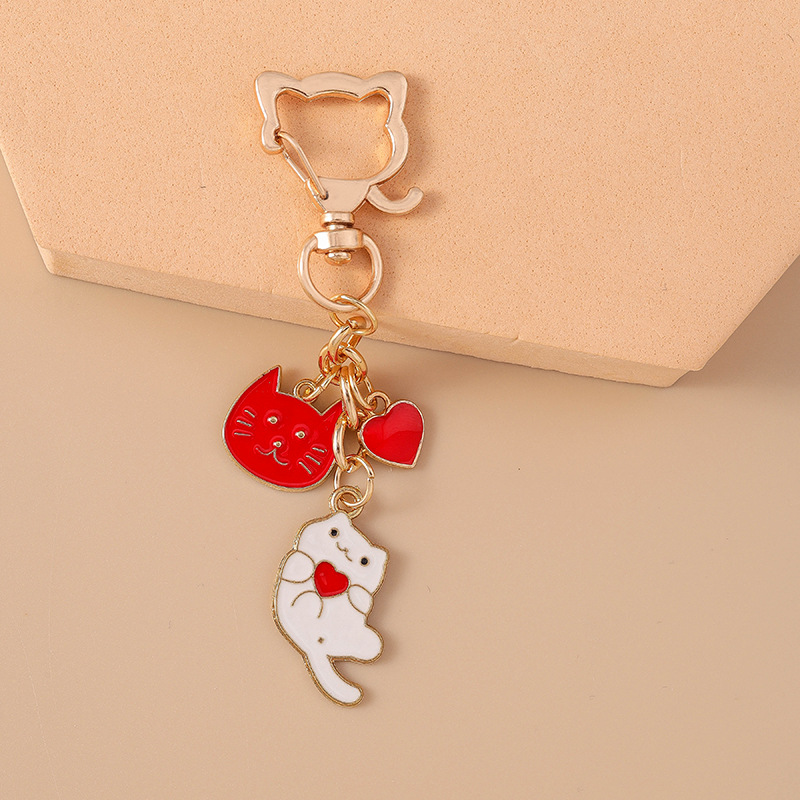 12g Weight Spring Ring Trigger Clasp Closure Clasp Closure Type Bag Pendant, Keychain Classification 1 Piece Quantity Daily, Street Occasion Alloy Material Paw Print, Cat Pattern Women's Gender Cute, Modern Style Style 1 Piece Cute Modern Style Paw Print Cat Alloy Women's Spring Ring Trigger Clasp Closure Bag Pendant Keychain 12