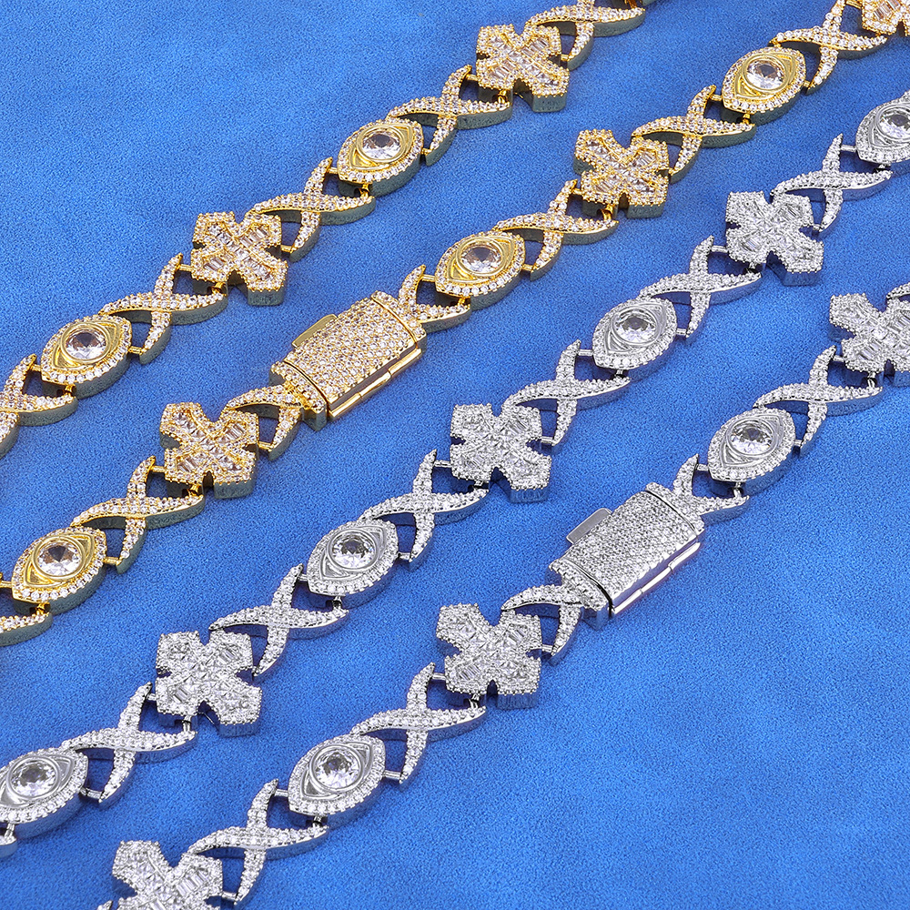 fashionable necklace with zircon hip-hop style