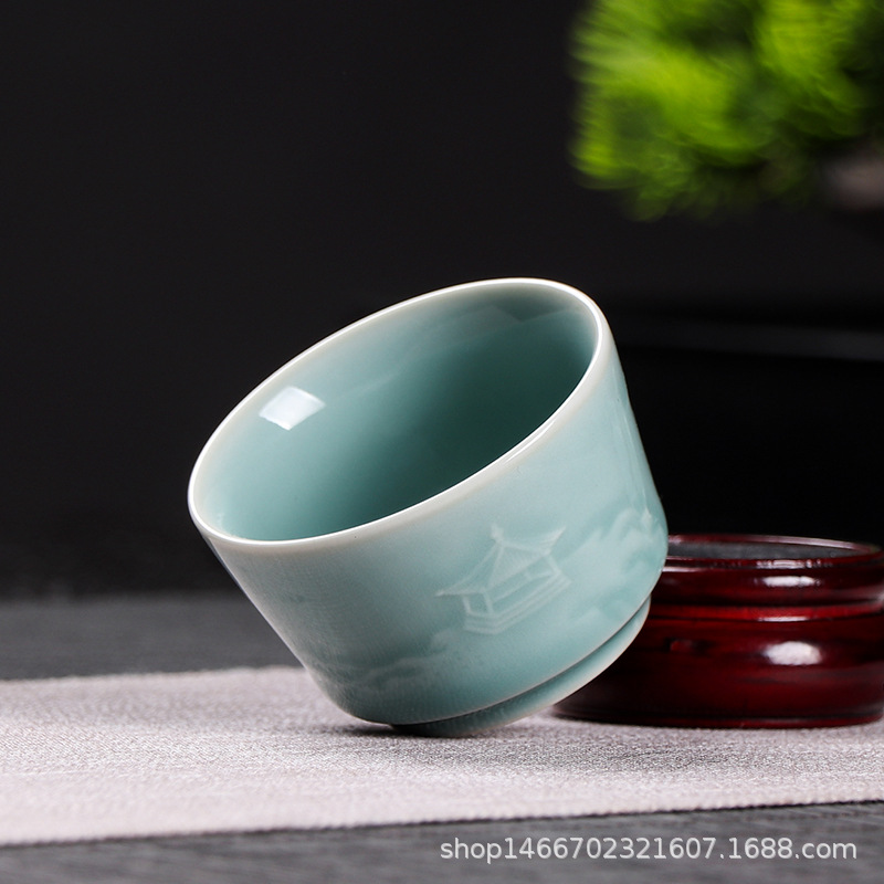龙泉御茗青瓷手工个人主人杯陶瓷品茗杯功夫茶具小茶杯茶碗茶盏