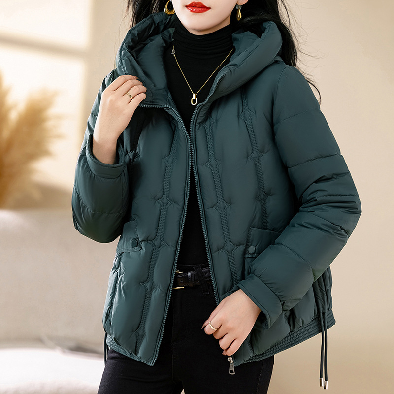 Moda de algodón caliente espeso para mujeres 2024 invierno nuevo estilo coreano casual suelto delgado abrigo de algodón