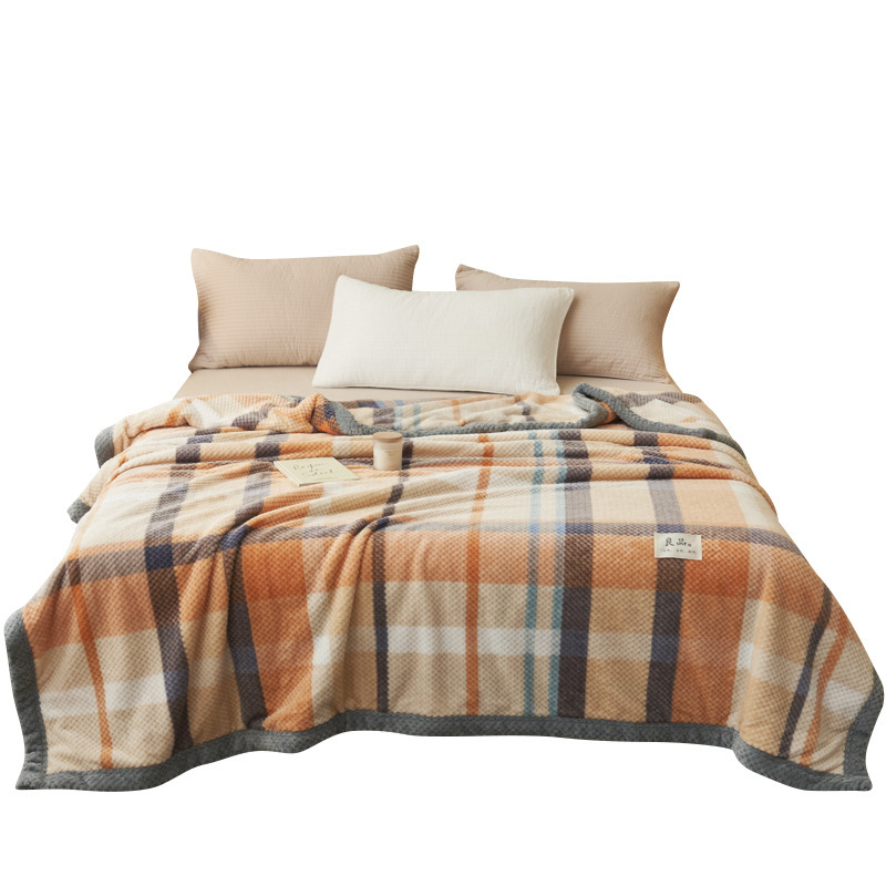 Comercio electrónico transfronterizo Amazon wish explosivo frijoles cachemire manta de cordero espesa manta de doble brida en stock