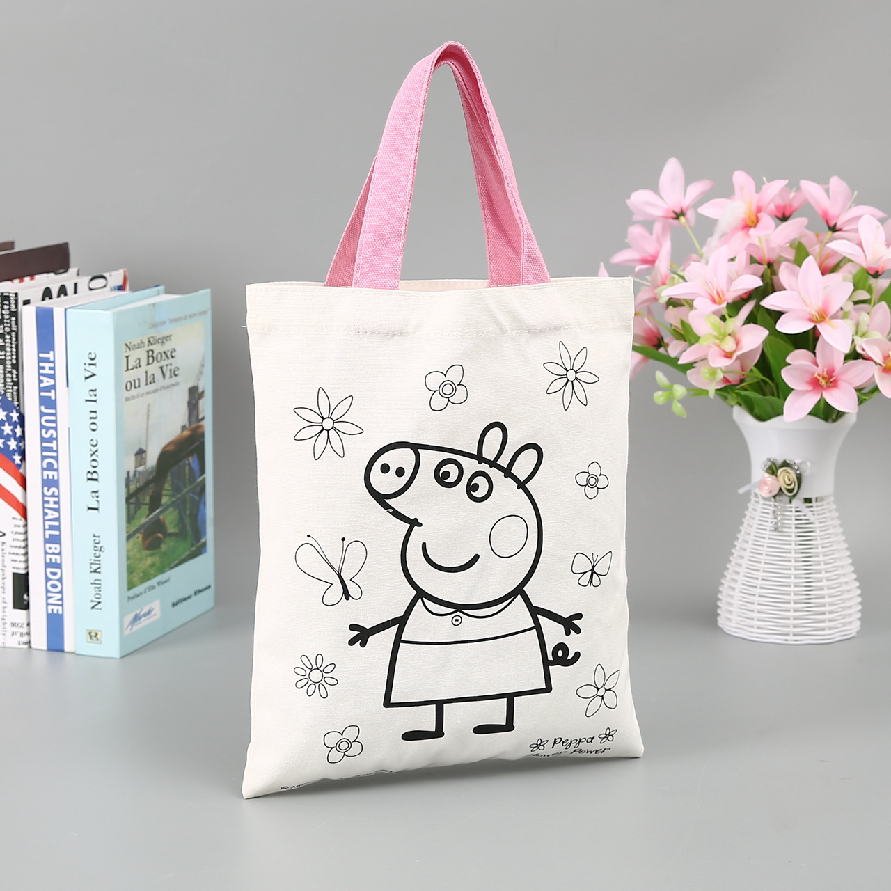 空白手提帆布袋定制可印logo广告宣传购物袋卡通单肩帆布包女定做