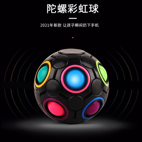 New cross-border toys Gyro Rainbow Ball Rubik's Cube Children's Alien Exercise Brain Thinking Magic Rainbow Ball