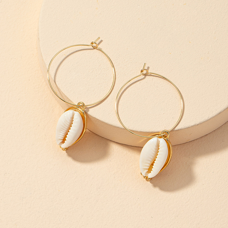 Retro Shell Alloy Earrings display picture 3