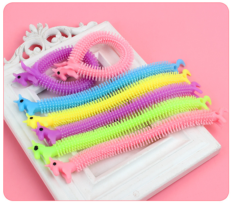 Factory Direct Supply Whole Body Pressure Reduction Toy Caterpillar Creative Stall Supply Elastic Lala Unicorn Horse Wholesale display picture 2