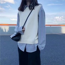 韩系新款叠穿坎肩毛衣外套背心时尚马夹针织马甲女春秋外穿高级感