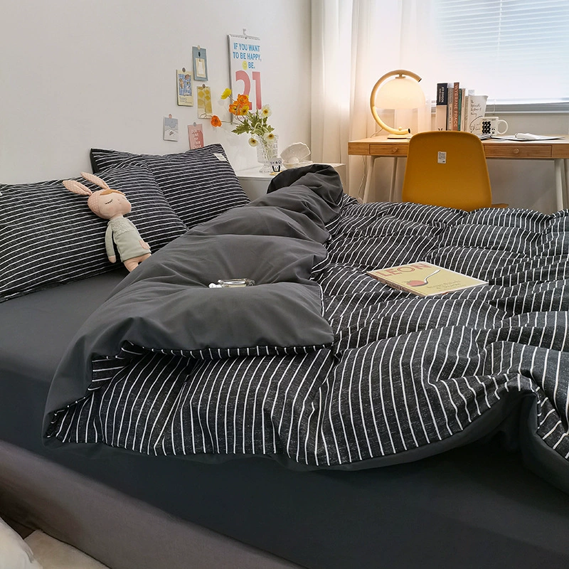 Japanese-style Cotton Sheet Set, Simple Elegant Design, 3- or 4-Piece, Multiple Patterns