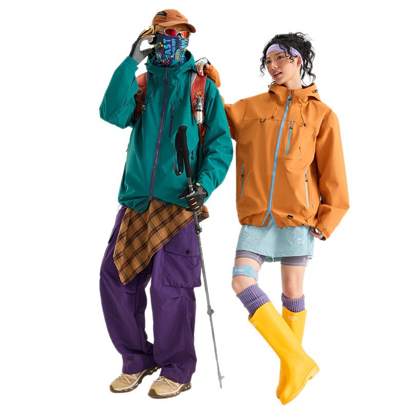 情侣款冲锋衣男山系夹克外套男户外登山服冲锋衣男女潮休闲外套|undefined