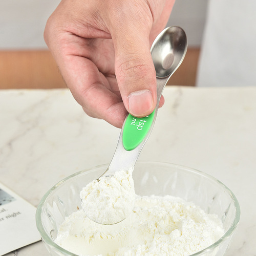 Magnetic stainless steel color double-head measuring spoon 6 7 8 9-piece set seasoning spoon baking scale measuring spoon