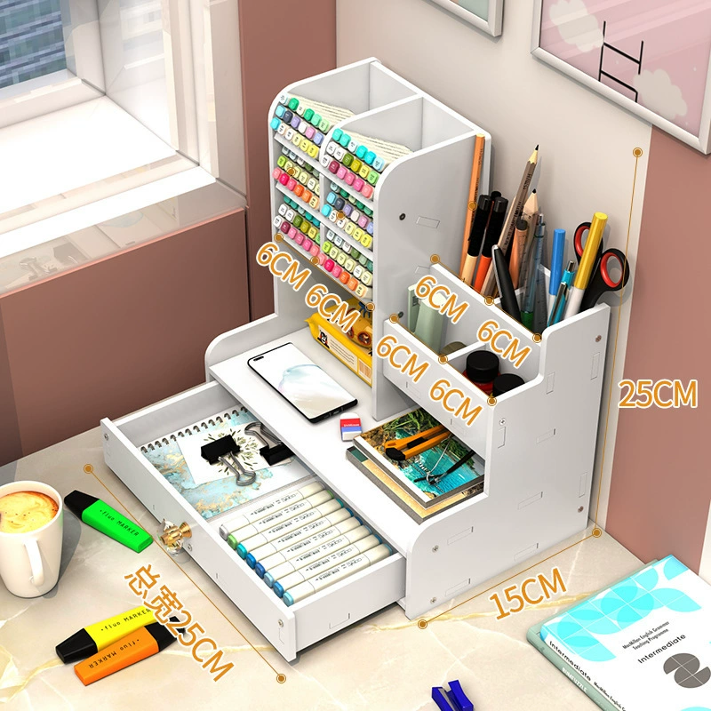 Table plastic pens holder, universal storage box, capacious pencil case, storage system for students