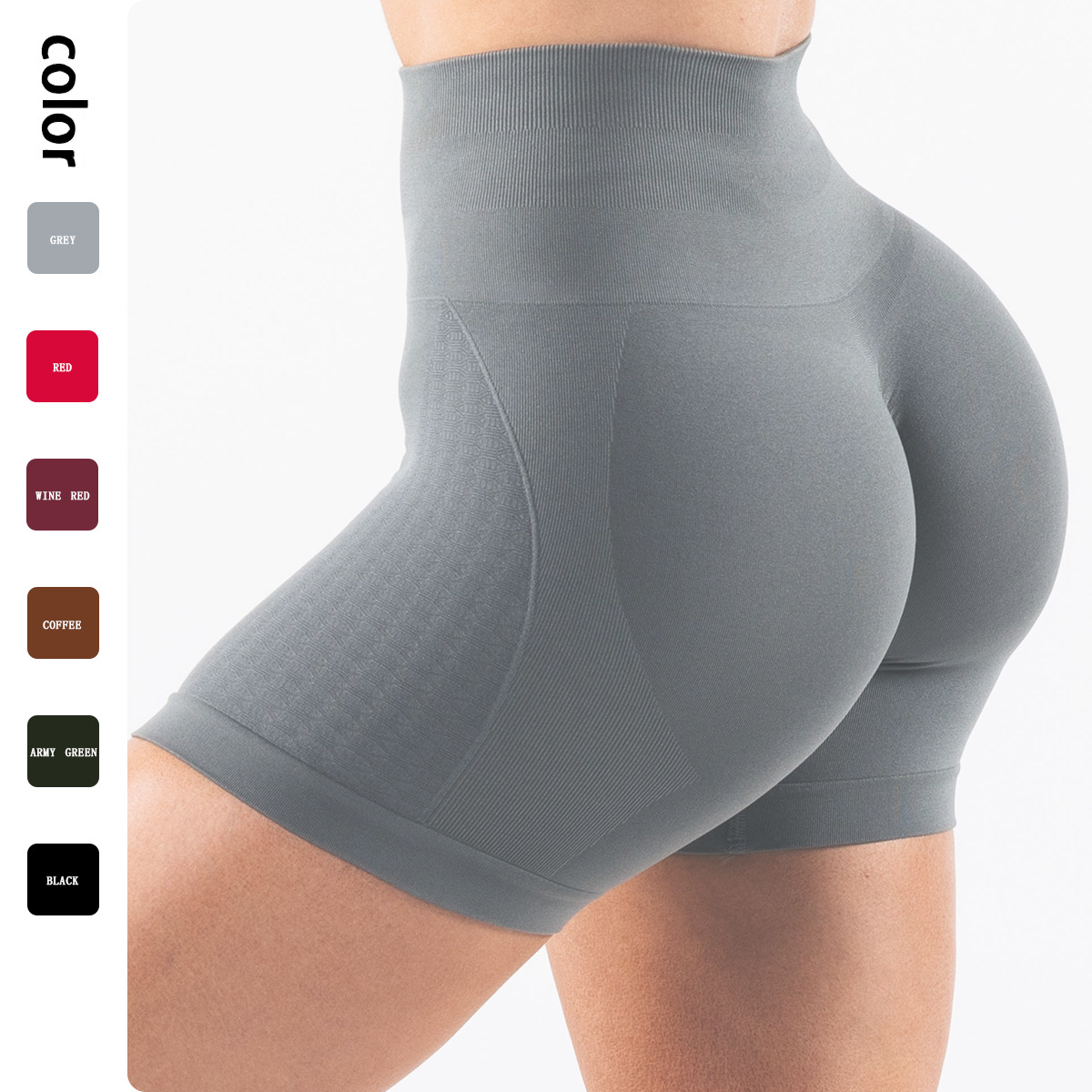 Transfronterizo sin costuras Jacquard pantalones cortos super suaves sensación apretada de mejora de cadera catiónica pantalones cortos de fitness para mujeres