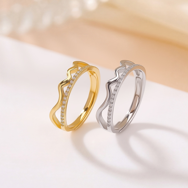 Bộ 100 nhẫn bạc S925 đơn giản vòng tròn mở điều chỉnh được — Loại bạc