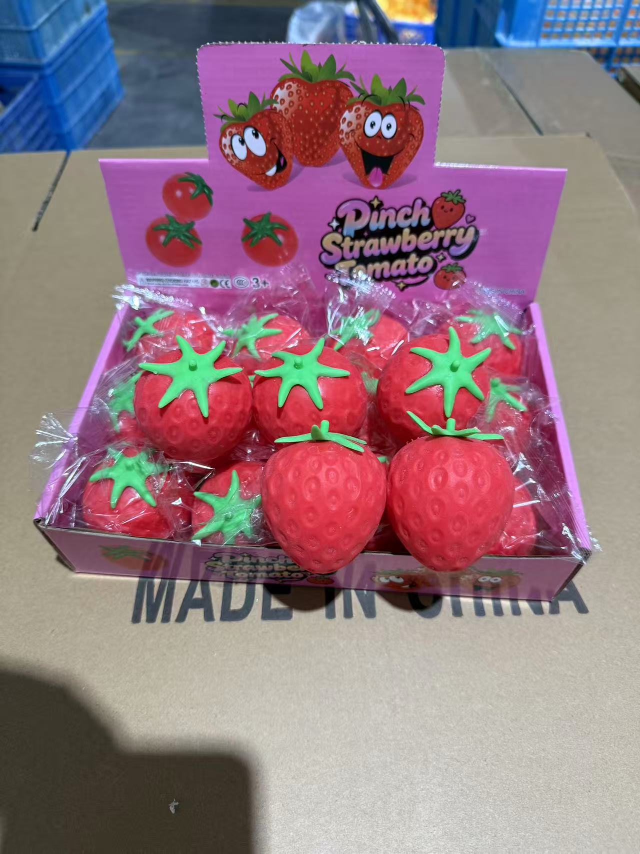 Nuevo creativo fresas pellizcadas pellizcadas juguetes de ventilación bola de harina rebote lento simulación de frutas para niños image 6
