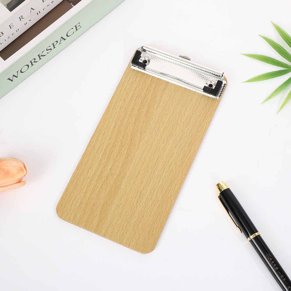 Clip de tablero de madera A4 Clip de tablero de almohadilla de escritura Clip de menú A5 32K Carpeta de almohadilla gruesa Clip de mariposa de escritura al por mayor