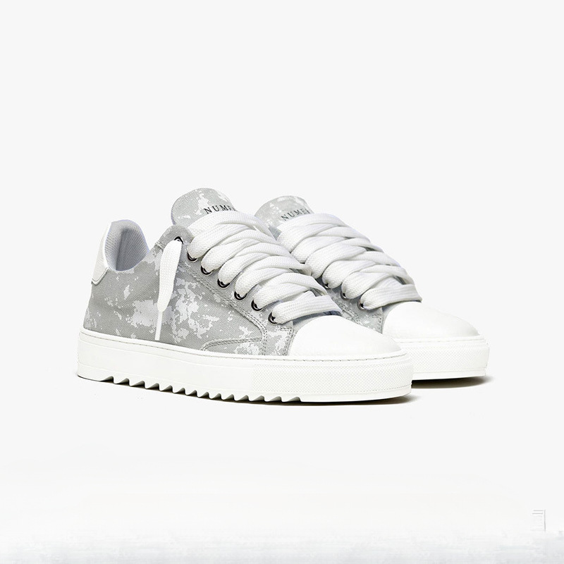 Numeris Bread Shoes Low Distressed Denim White