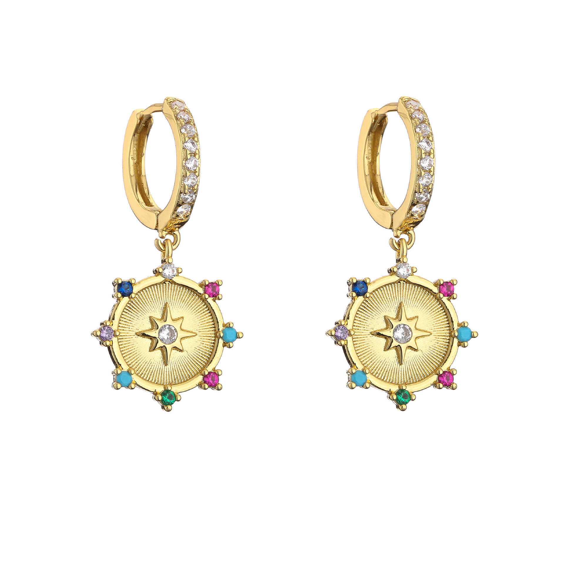 10g Weight Zircon Inlay Material Earrings Classification Wedding, Birthday Occasion Copper Material Geometric Pattern Women'S Gender Plating Design Fashion Style Fashion Geometric Plating Copper Zircon Earrings 13