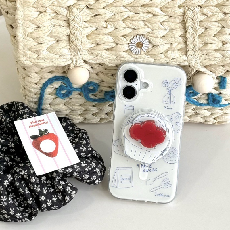 Vajilla de pan de línea simple para Apple 16/15ProMax funda para teléfono móvil iphone13/14 soporte magnético