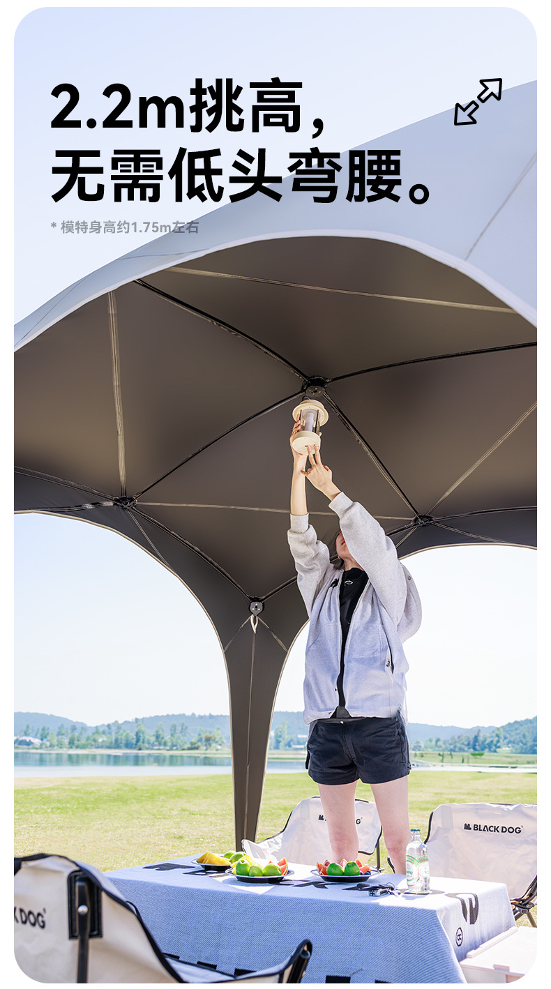 Blackdog Outdoor Self-Standing Quick-Open Canopy Autumn and Winter Outdoor Camping Style Windproof and Rainproof Dome Awning