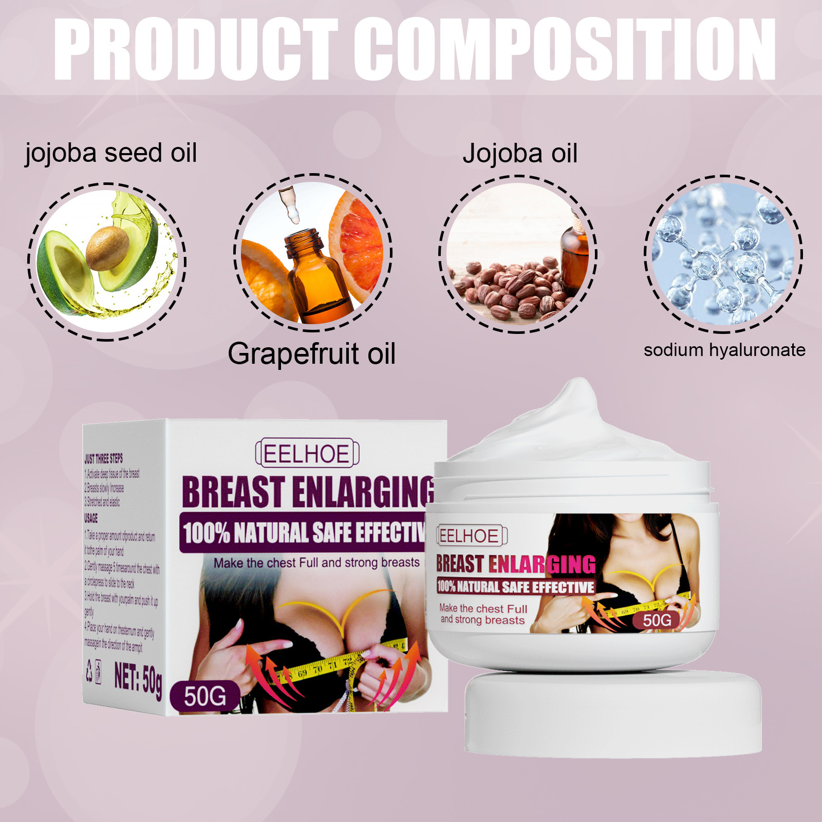 eelhoe Beauty Cream Quick Lifting Breasts Breast Firming Shaping Cream Breast Care Massage Cream_voghion.com