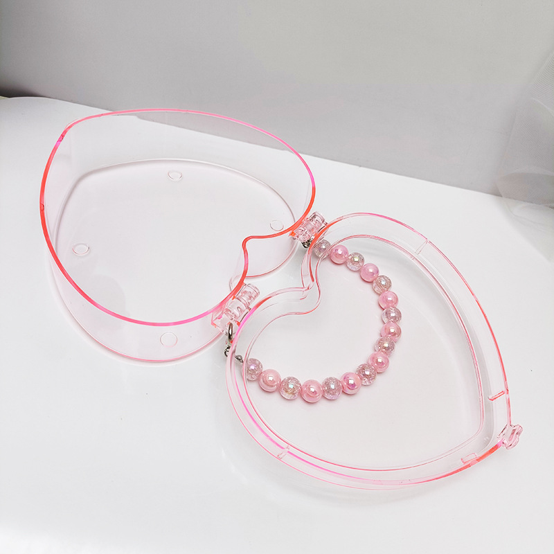 136g Weight Jewelry bag Classification Plastic Material Heart Shape, Solid Color Pattern Plastic Heart Shape Solid Color Jewelry Bag 1