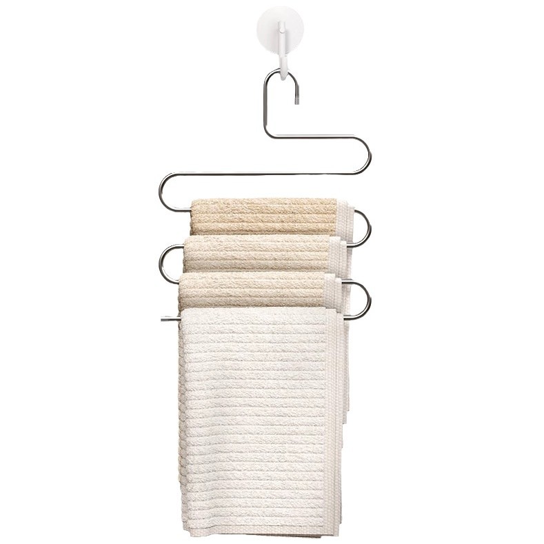 Percha de pantalones de acero inoxidable para colgar pantalones, percha de ropa especial para armario multifuncional doméstico con artefacto de almacenamiento incorporado