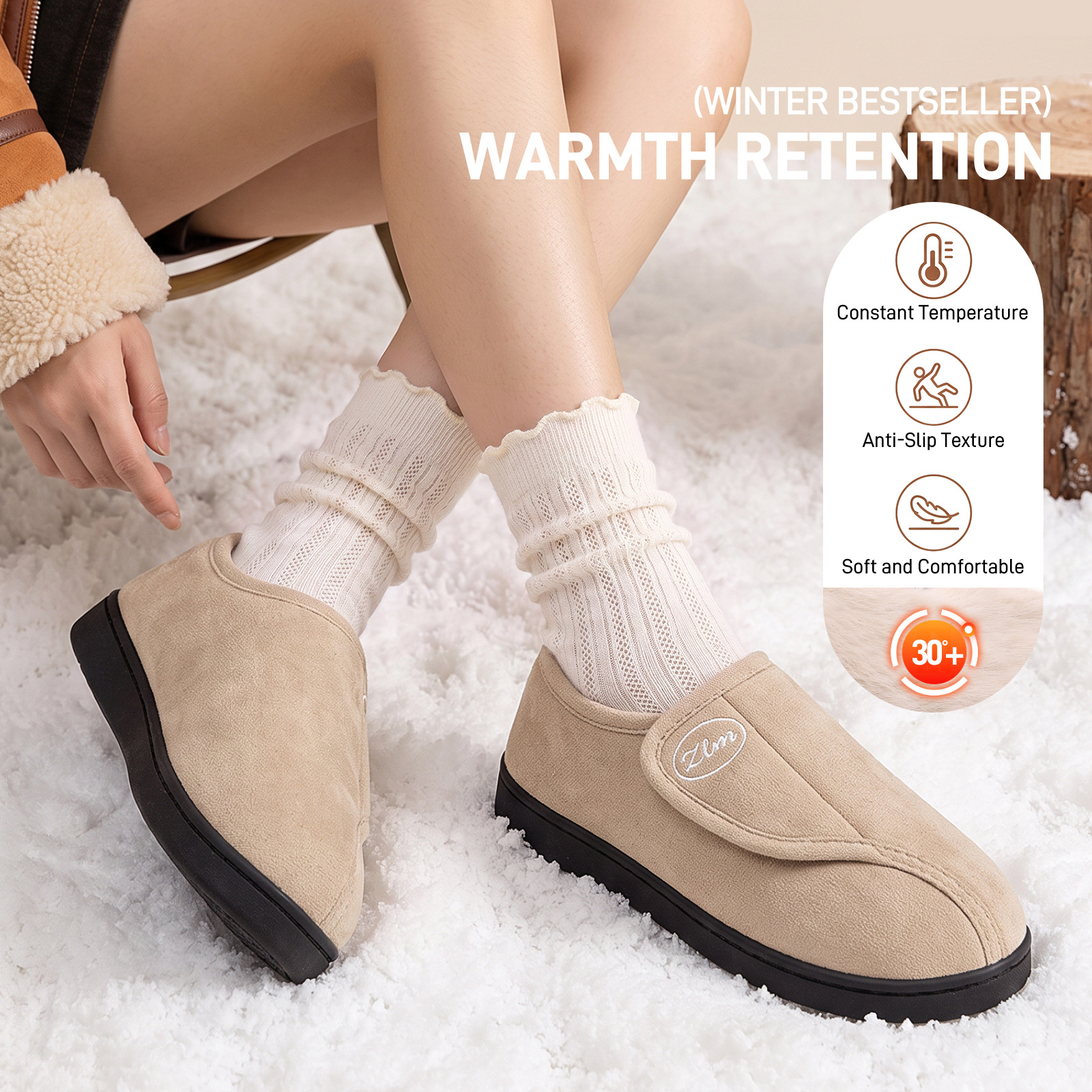 Zapatos de algodón para mujer en invierno, envío transfronterizo, botas de poliuretano para mujer, botas de algodón con velcro, botas cortas cálidas y resistentes al frío, botas de nieve con suela blanda