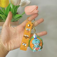 卡通海绵宝宝钥匙扣派大星蟹黄堡公仔背包情侣礼品钥匙链挂件批发
