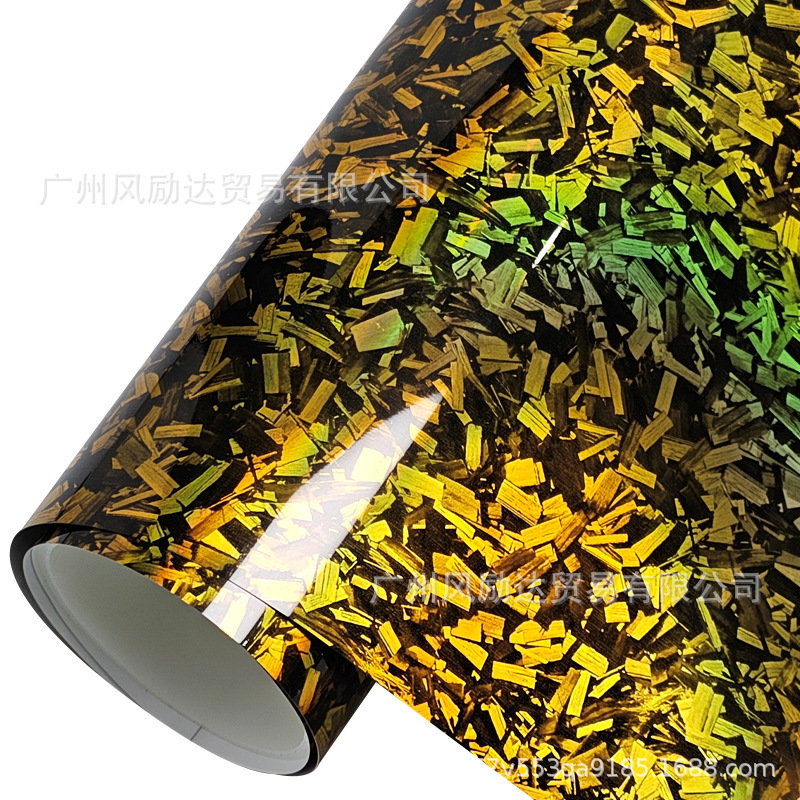 PET锻造彩虹花碳黑红紫银碳纤维贴纸内饰中控全车身车顶贴改色膜|undefined