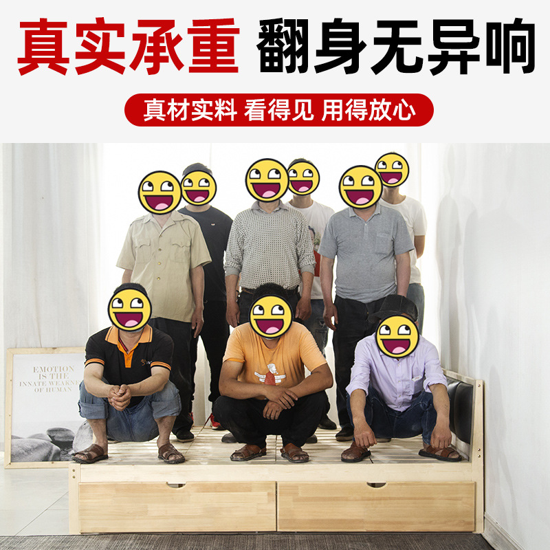 實木床1.5米松木雙人床現代簡約單人床經濟型簡易家具床1.2米床架