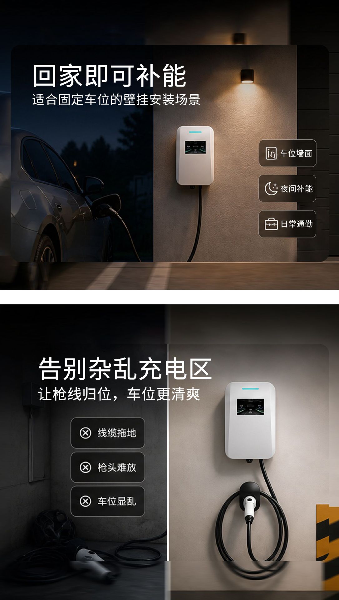 7Kw Ac Charging Pile for Home Use, Slow Charging Gun Charger for Electric Vehicles