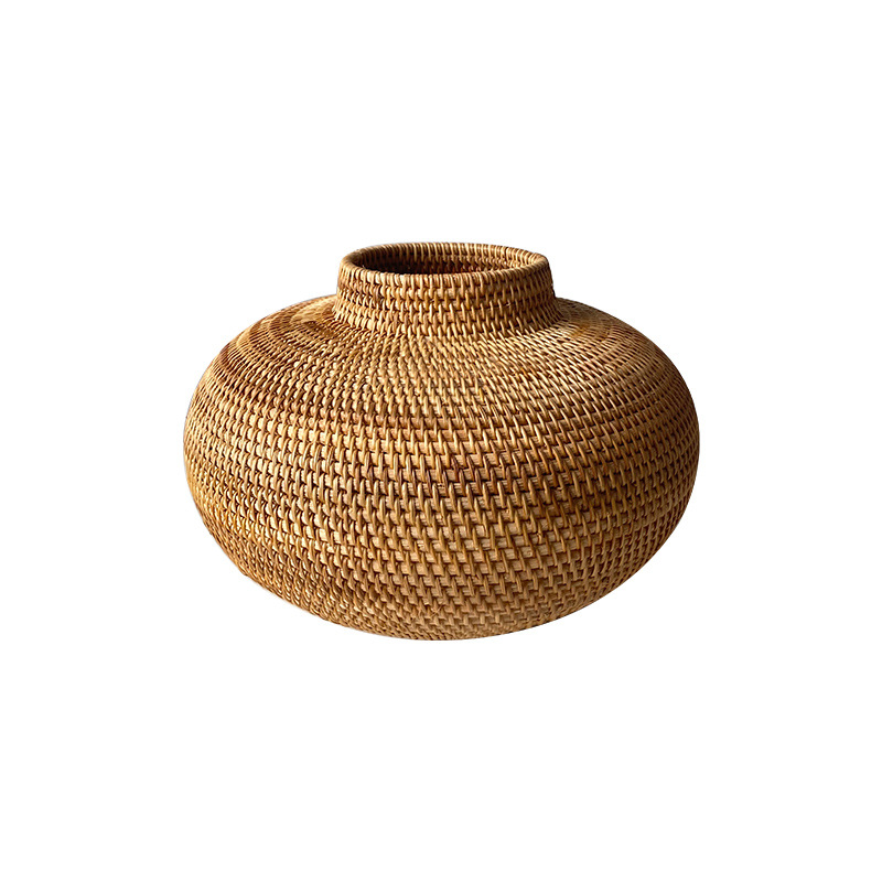 Vietnam simple artesanal de caña jarrón de flores secas sala de estar flor ornamental nórdica floral ornamentación canasta