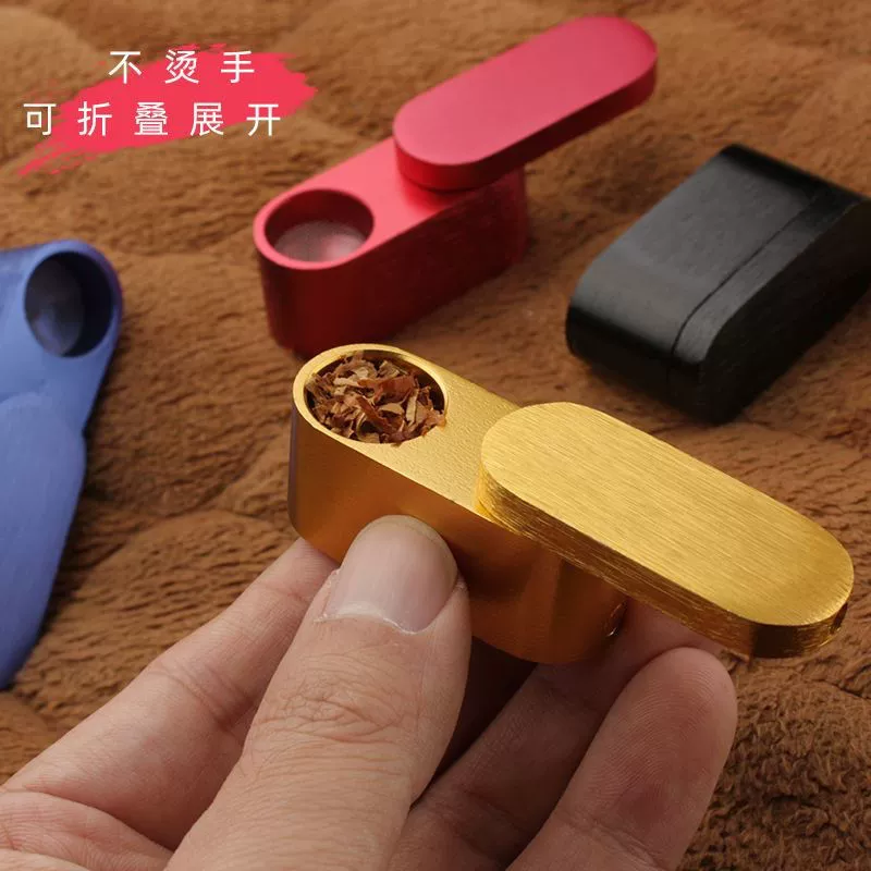 Традиционная ручная выкуривание сухого табака творческая табачная труба складная металлическая винтажная трубка портативная мини-компактная здоровая сигарета