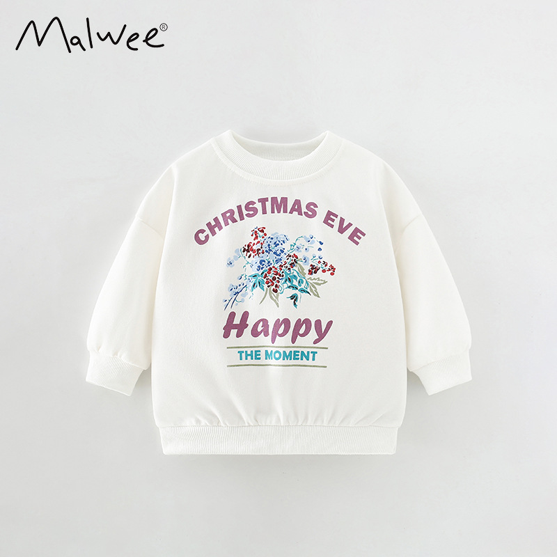 Malwee niñas suéter de otoño nuevo suéter de estilo extranjero niñas cuello redondo chaqueta de ropa infantil chaqueta casual