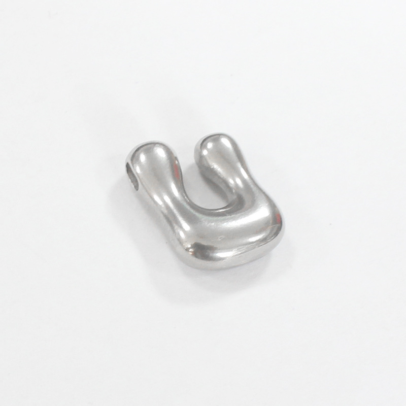 Steel-colored U letter (with horizontal hole on top) thickness 5.5*width 14*height 18mm*aperture 1.8mm (unit weight 5.08g)