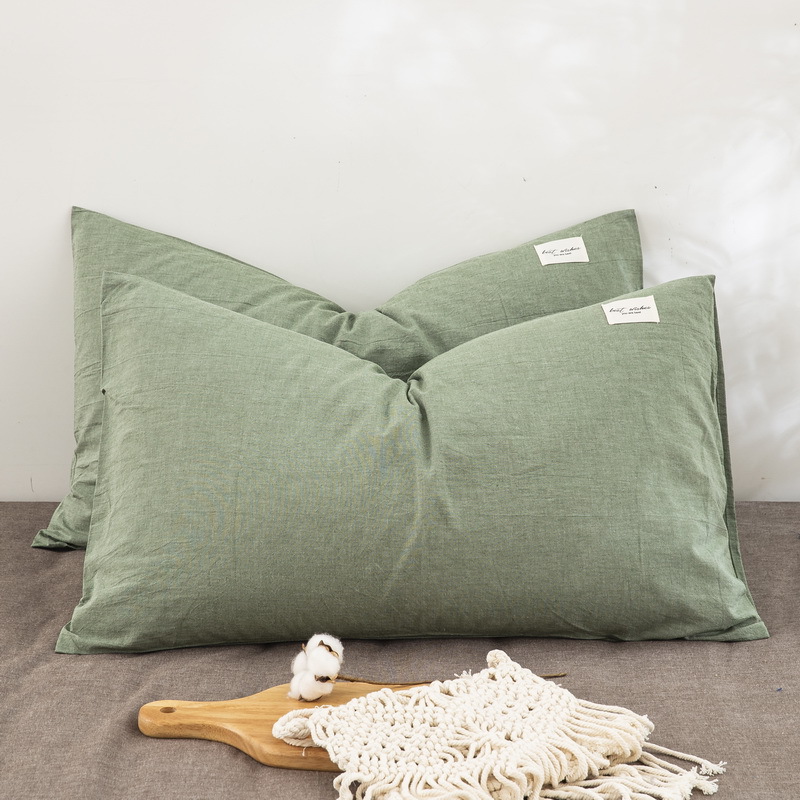 Fundas de almohada de algodón lavado de algodón puro Un par de 100 fundas de almohada de algodón Dormitorio de estudiantes Funda interior de núcleo de almohada doble individual