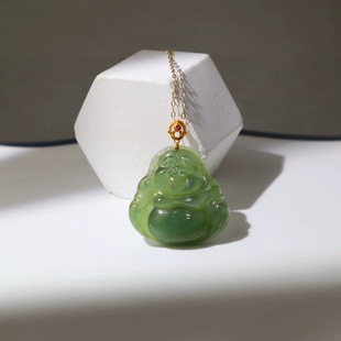 [Cat's Eye Buddha Pendant] Bare Stone Size: 21.5/21.5/5.5mm Natural Hotan Jade