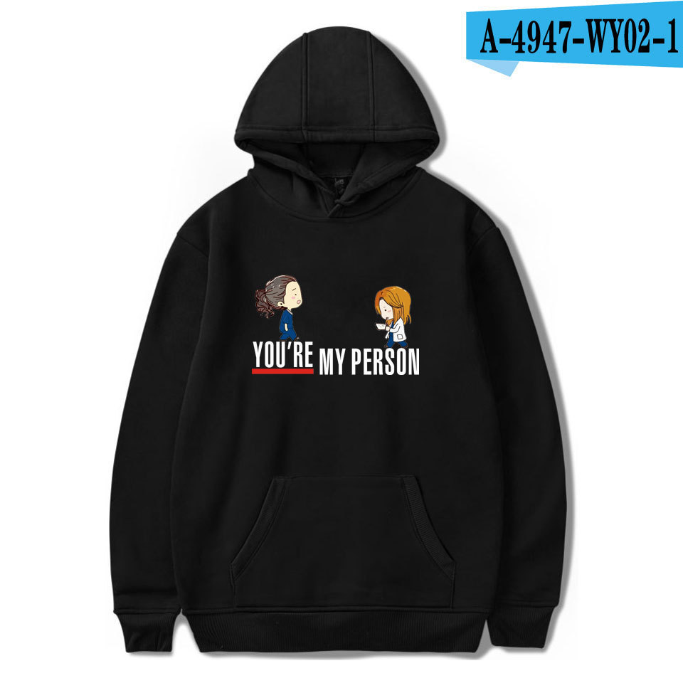 Dó drama americano insignia doctor Grey's trendyy Grey's Anatomy sudadera con capucha y cuello redondo ropa de invierno con capucha para hombres y mujeres