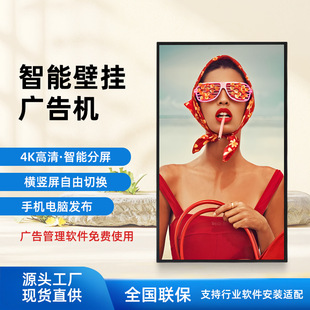 43inch Wall-Mounted Advertising Screen Exhibition Hall Lobby 4K High Definition Smart Advertising Display Multi-Function Touch Advertising Machine