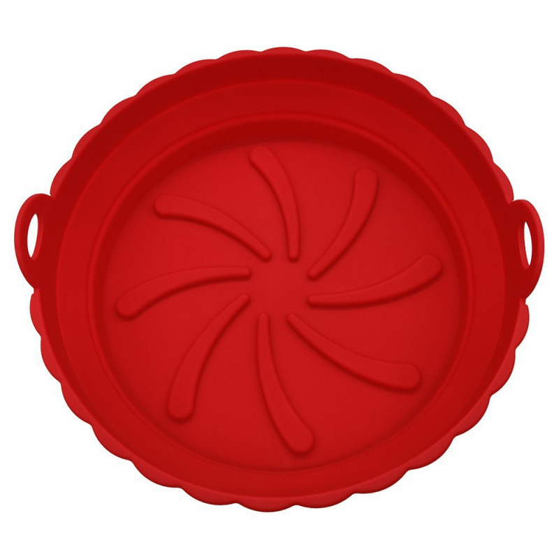 Explosión transfronteriza aire frito plato de horneado de silicio resistente a altas temperaturas plegable fácil de limpiar cojín de plato de horneado de silicio redondo