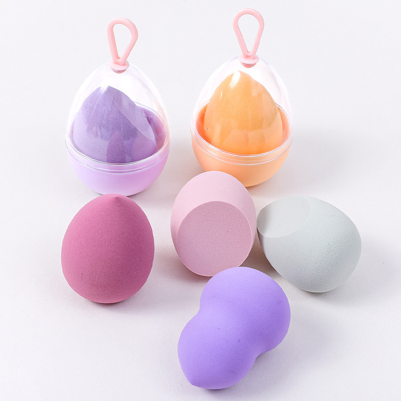Esponja de maquillaje transfronteriza con forma de huevo, sin látex, en forma de calabaza, gota de agua, esponja de maquillaje en ángulo, huevo de belleza