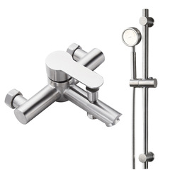 304 stainless steel bathtub brushed faucet bathroom hot and cold mixing valve shower shower triple faucet home