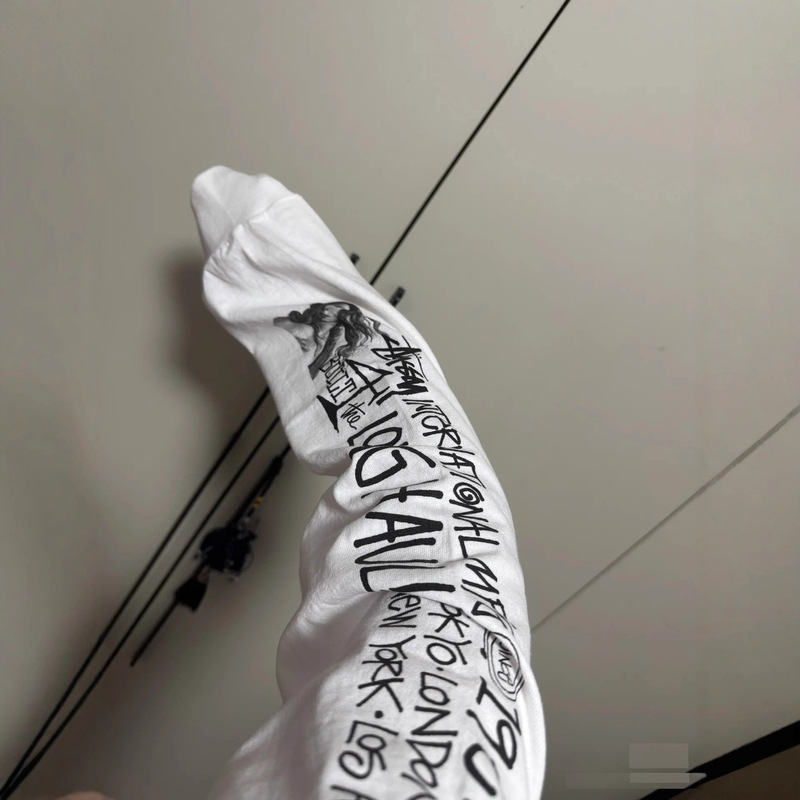 American Retro Venus Letter Graffiti Printed Long-Sleeved T-Shirt for Women Spring & Fall New Fashion Brand Loose Casual and Versatile