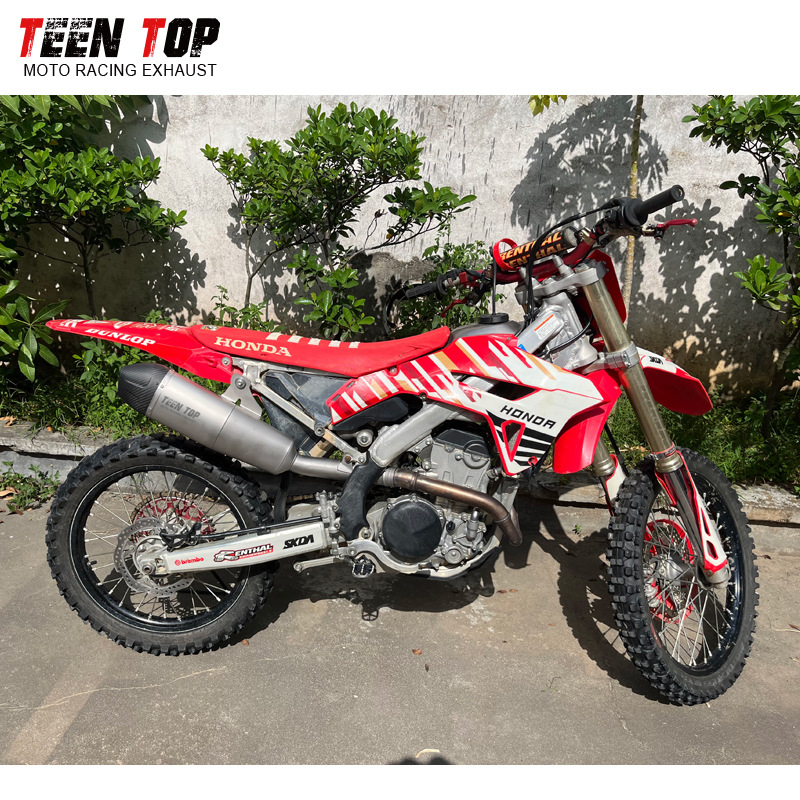 Suitable for Honda CRF250R stainless steel exhaust, CRF250RX titanium alloy motorcycle exhaust, semi-carbon mid-tail 25+