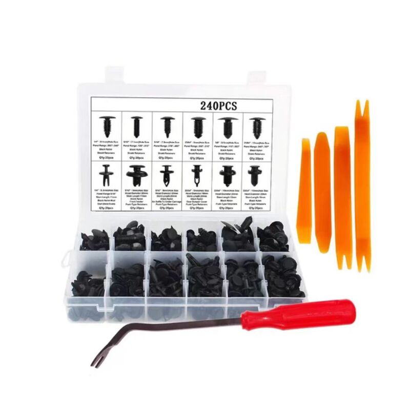 240Pcs Boxed Buckle Car Universal Rivet Fender Fender Expansion Screw Bumper Foot Pedal 240Pcs Boxed Buckle Car Universal Rivet Fender Fender Expansion Screw Bumper Foot Pedal