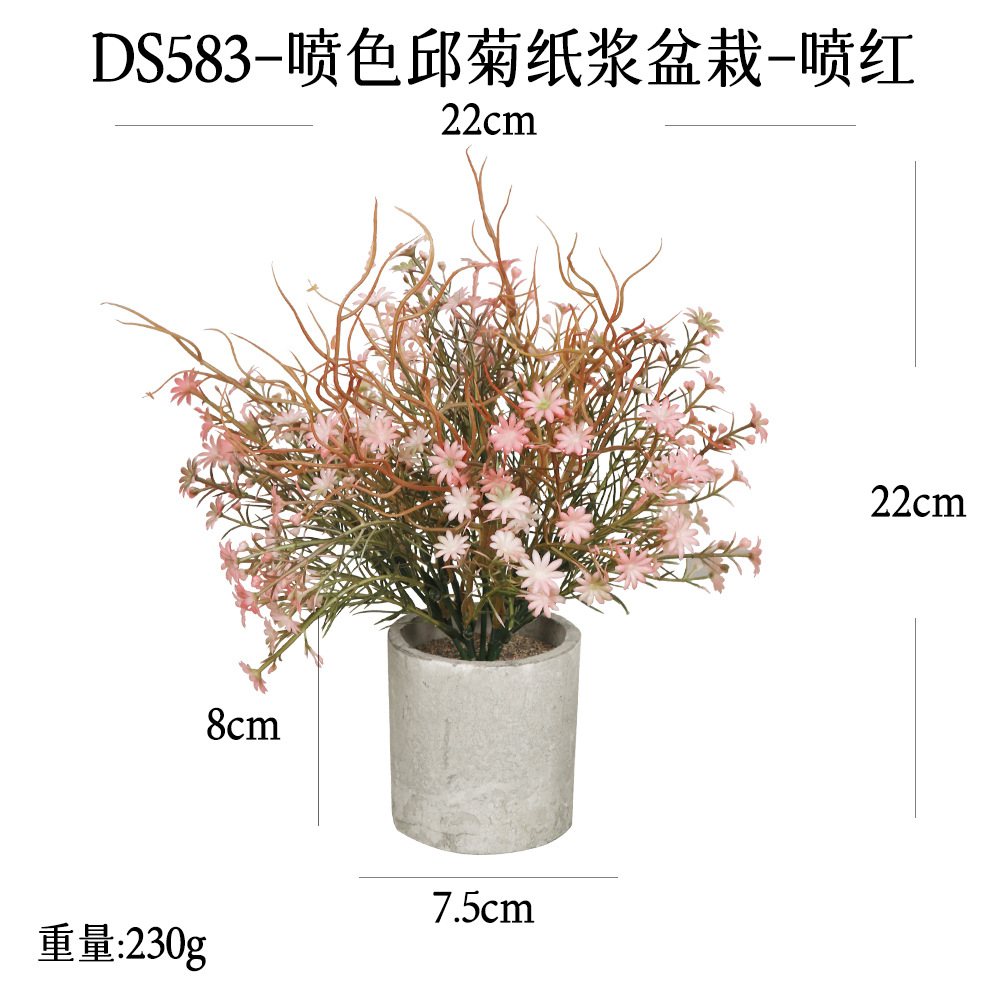 Más de 240 combinaciones populares de macetas con plantas verdes artificiales, decoraciones para el hogar, flores artificiales, bonsáis cilíndricos de pulpa de papel.