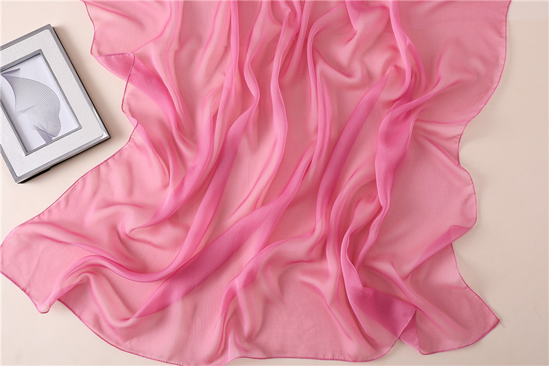 Sciarpa in tinta unita Sciarpa sottile e grande Turismo Protezione solare Decorazione Fotografia Scialle Sciarpa in crepe liscio in tinta unita_voghion.com